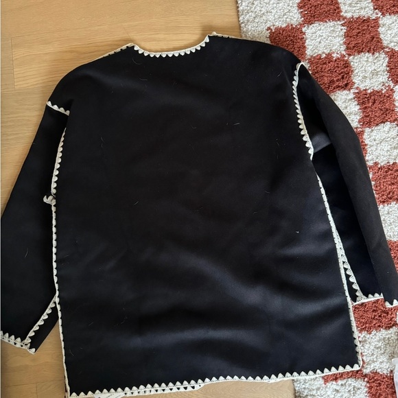 NWT Commense Contrast Trim Jacket With Matching Scarf - Picture 5 of 9